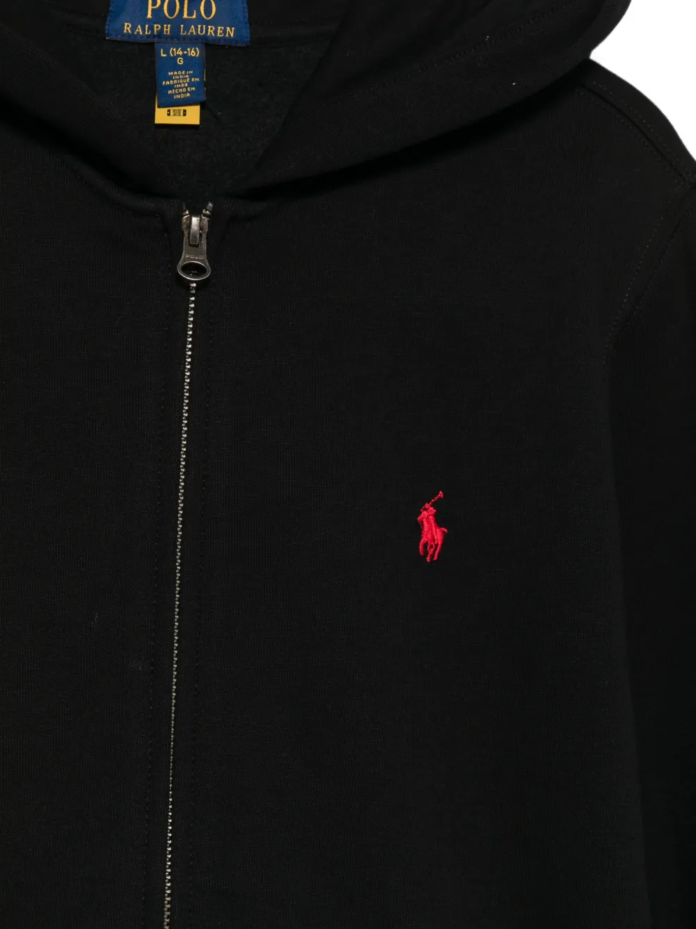 POLO RALPH LAUREN KIDS logo-embroidered zip-up hoodie Zwart