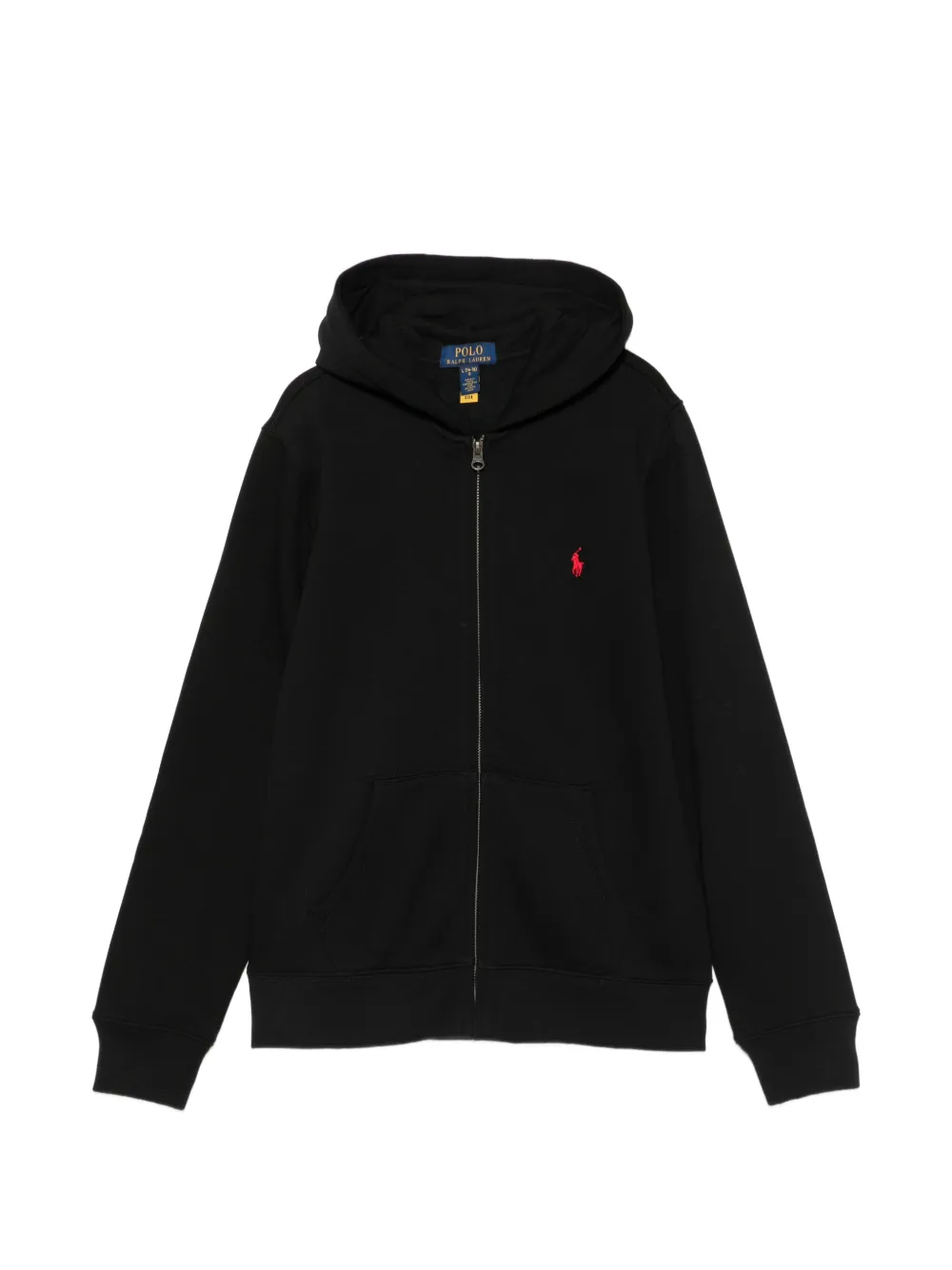 POLO RALPH LAUREN KIDS logo-embroidered zip-up hoodie - Nero