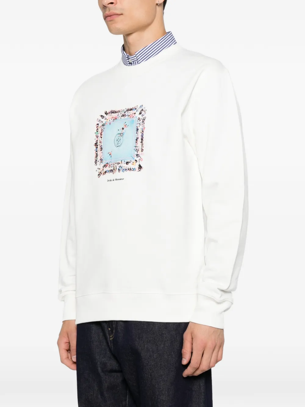 Drôle De Monsieur Sweater met print Wit