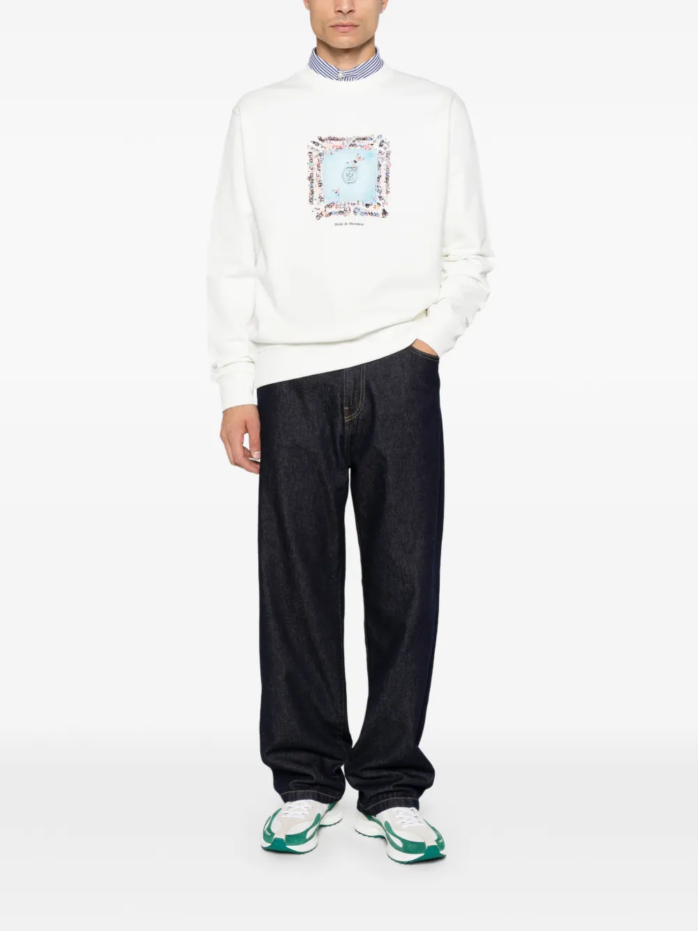 Drôle De Monsieur Sweater met print Wit