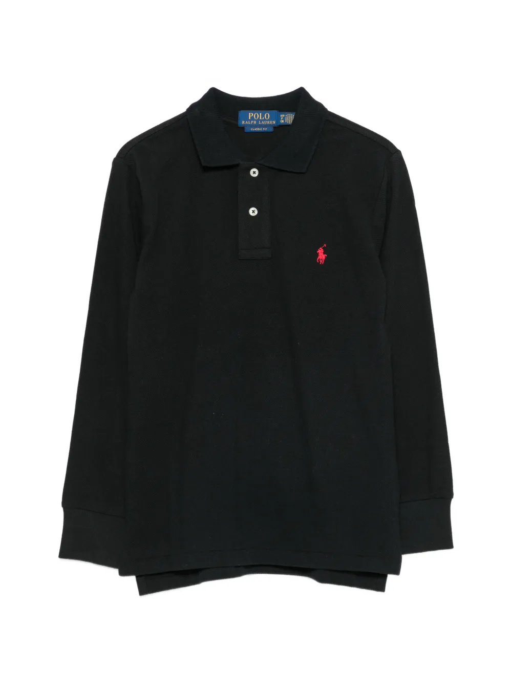 POLO RALPH LAUREN KIDS long-sleeve polo shirt Zwart