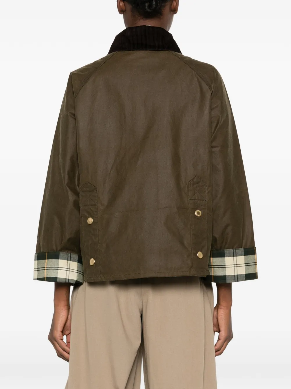Barbour Jas van gewaxt katoen met ribfluwelen kraag Groen