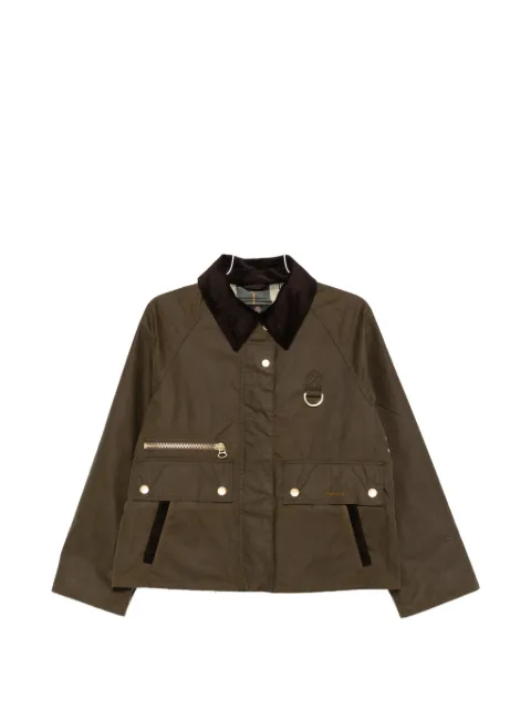 Barbour waxed-cotton corduroy-collar coat