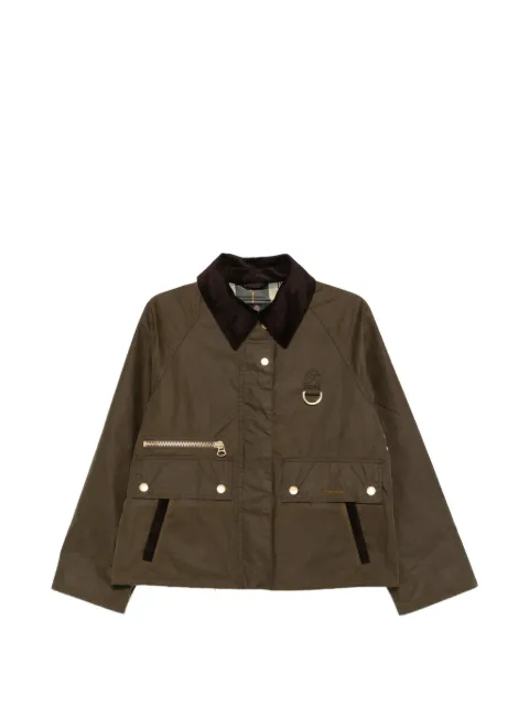 Barbour waxed-cotton corduroy-collar coat