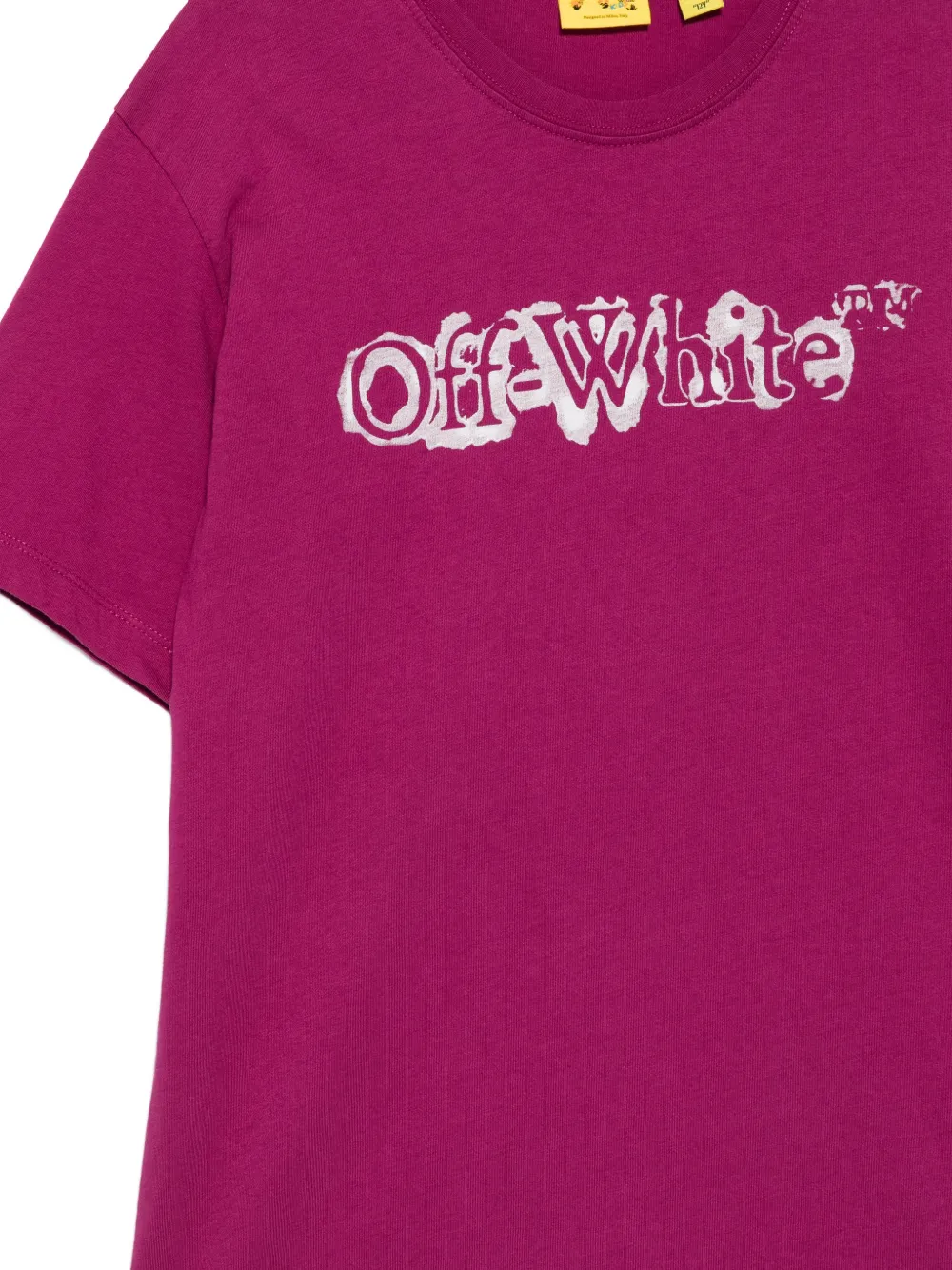 Off-White Kids logo-print T-shirt Paars