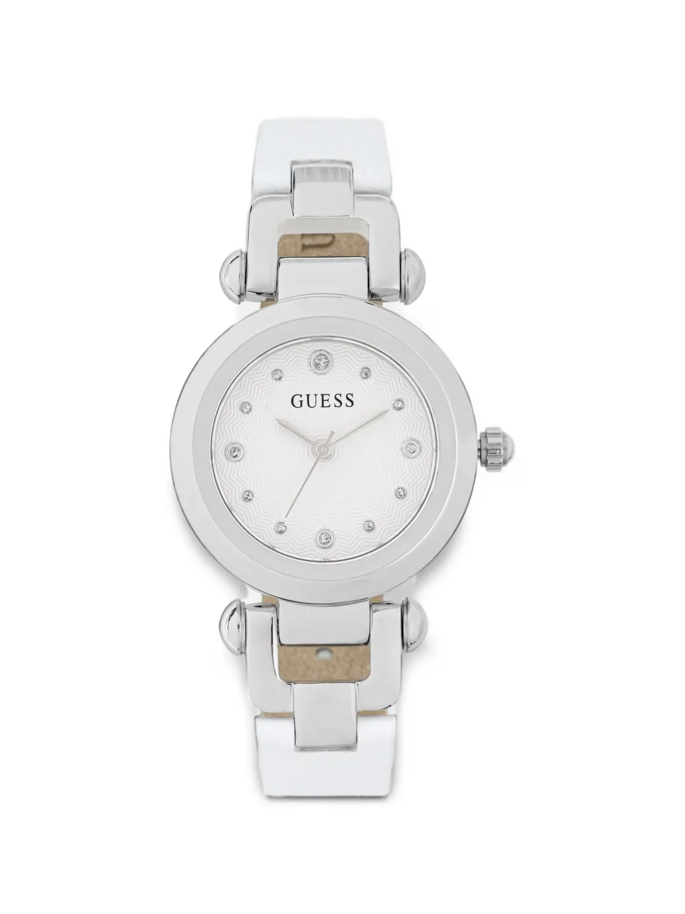 GUESS USA Ginger white silver tone analog watch - Weiß