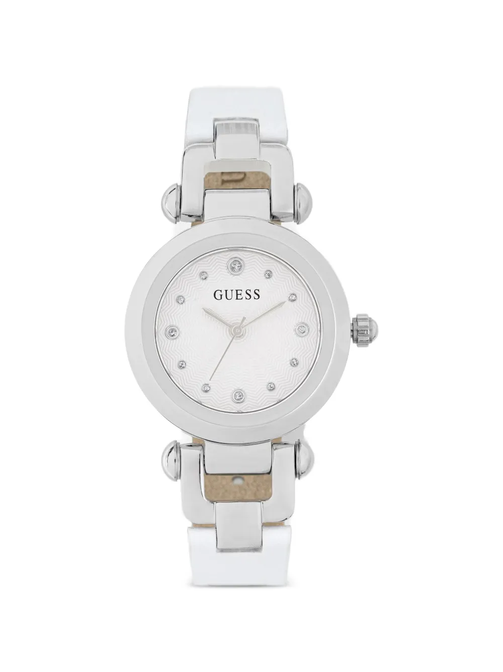 GUESS USA Ginger white silver tone analog watch - Bianco