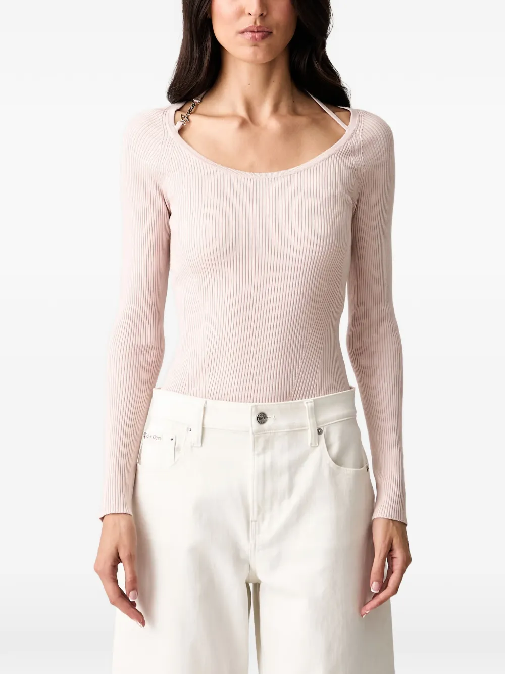 GUESS USA Top met logoplakkaat Roze