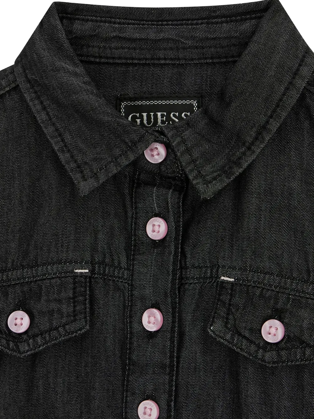 guess kids tiered leopard-print mini dress Zwart