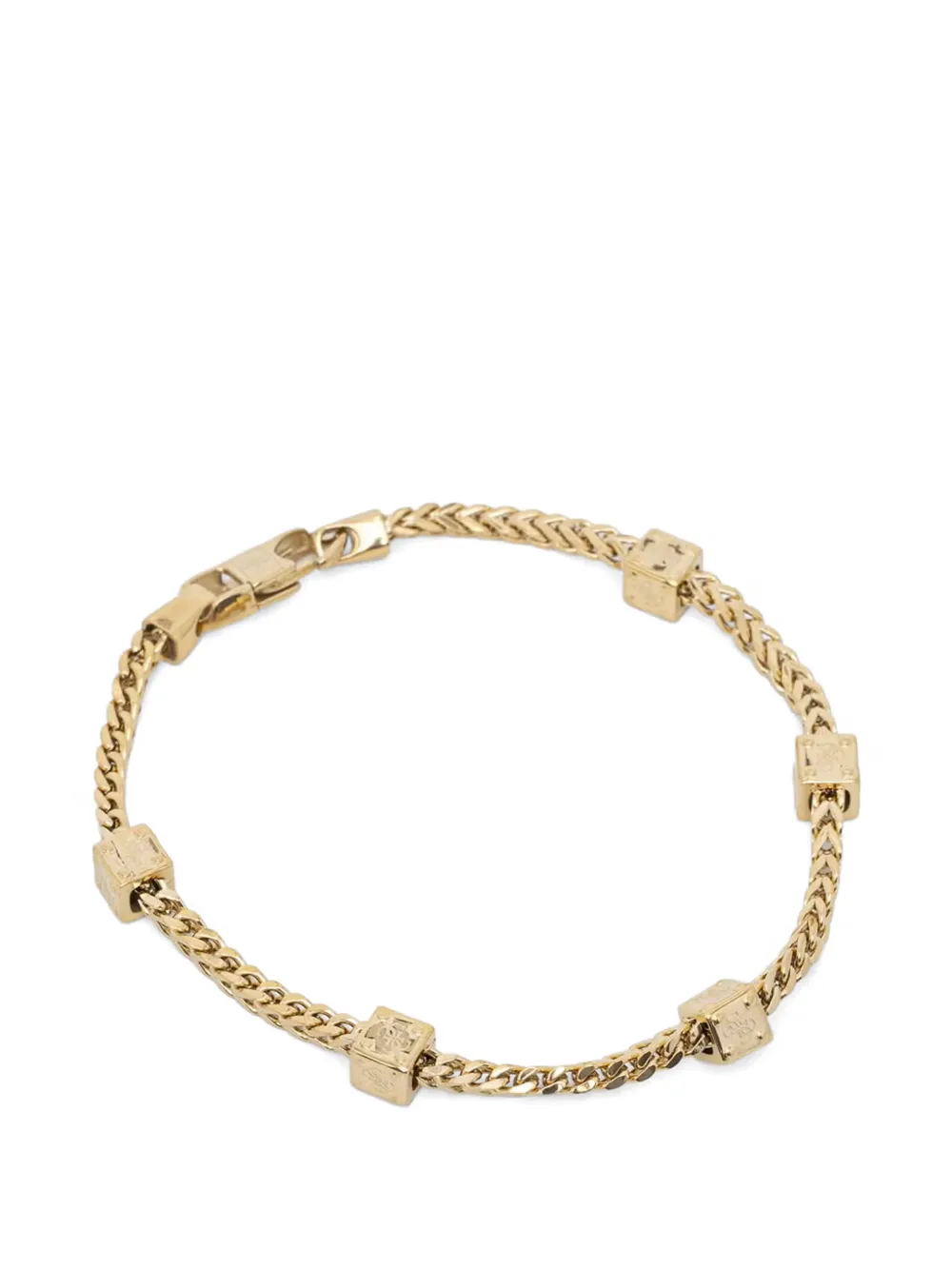 GUESS USA logo-engraved cube-detail bracelet - Gold