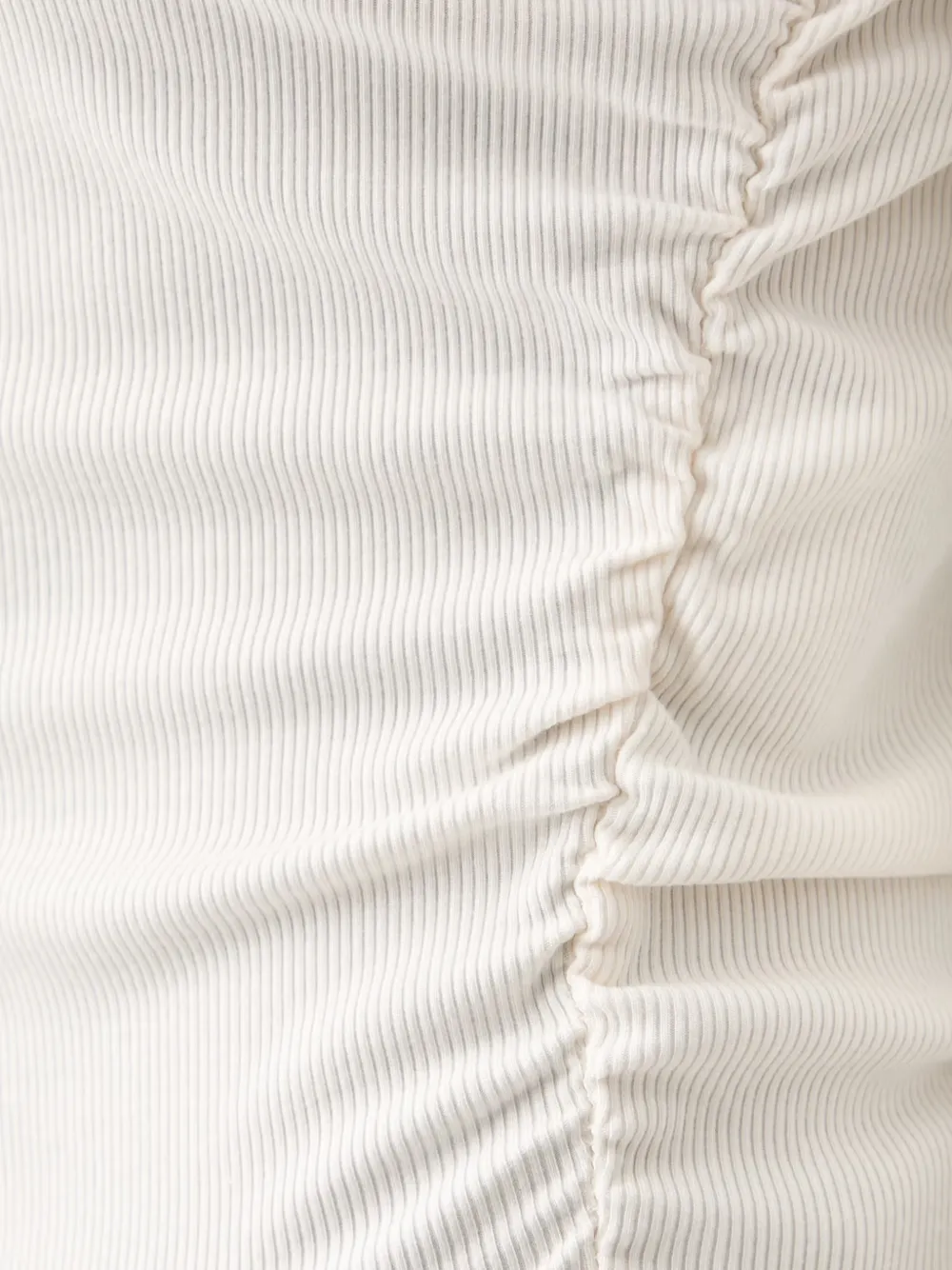 GUESS USA Ribgebreid T-shirt met ruches Wit
