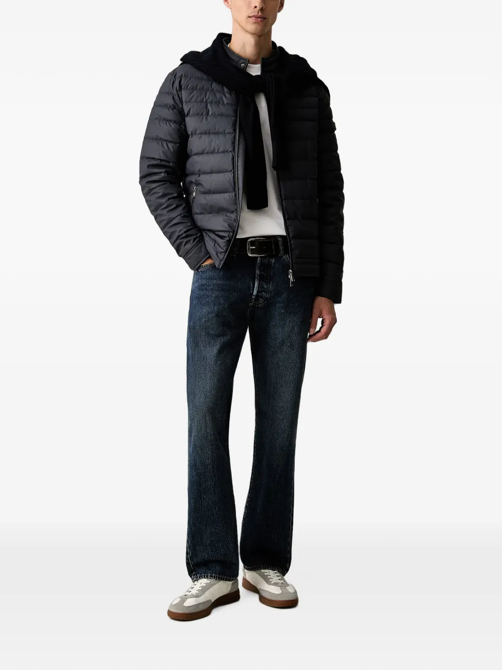 GUESS USA Gewatteerd jack met logopatch Blauw