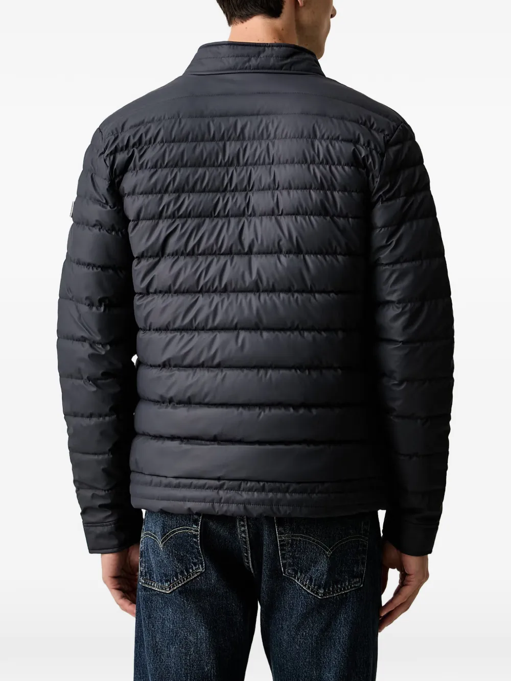 GUESS USA Gewatteerd jack met logopatch Blauw