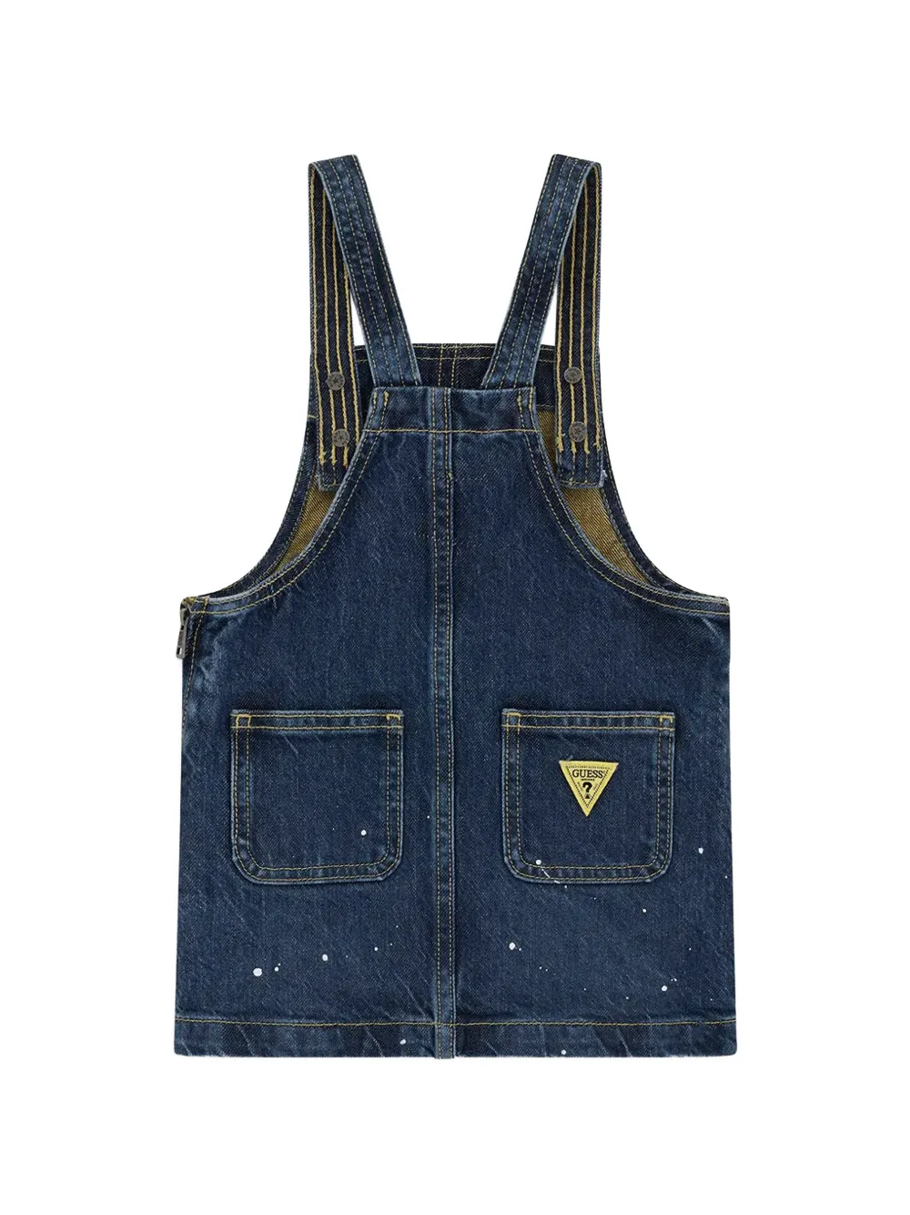 Guess kids x Minions paint-splatter pinafore mini dress Blauw