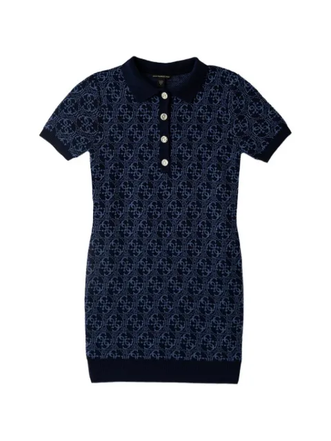 guess kids vestido tip'o polo corto con logo en jacquard