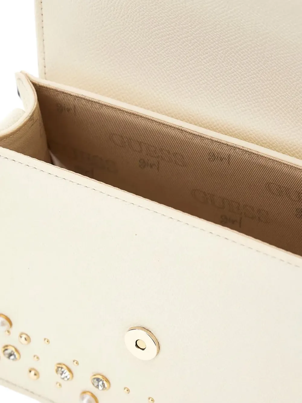 guess kids crystal-embellished faux-pearl shoulder bag Beige