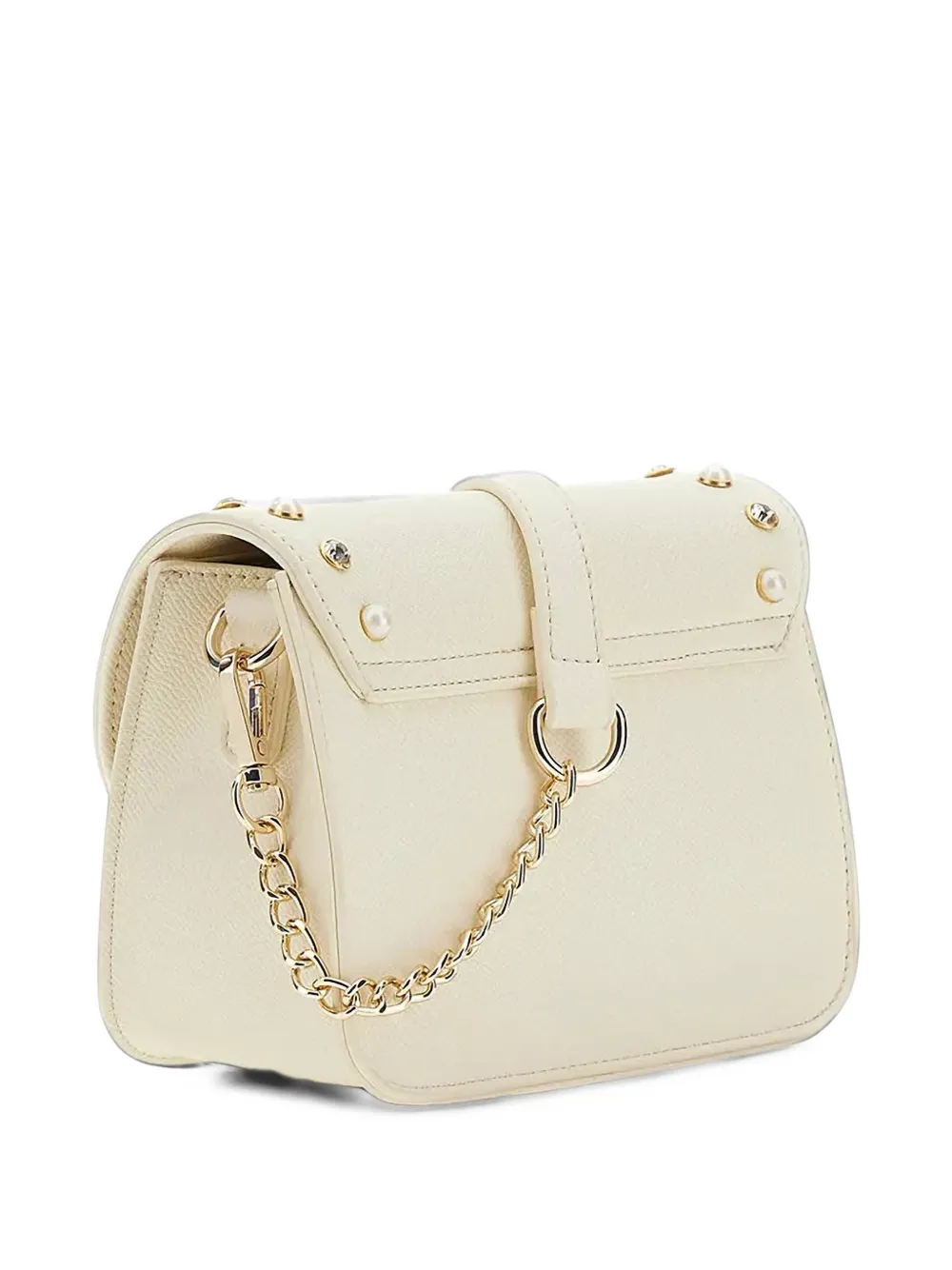guess kids crystal-embellished faux-pearl shoulder bag Beige
