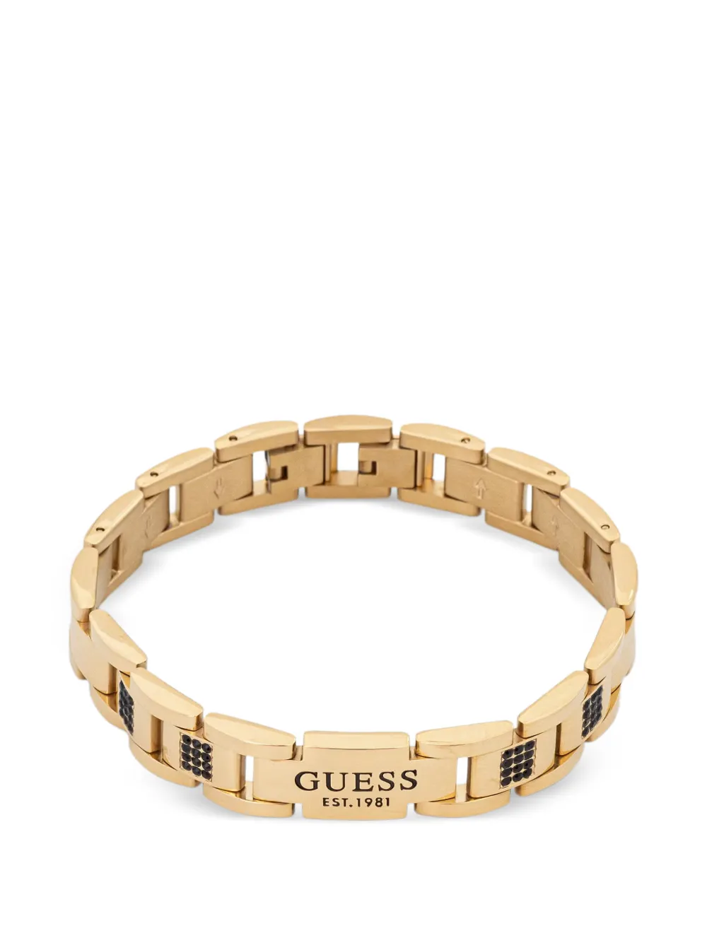 GUESS USA crystal-embellished logo-plaque bracelet - Oro