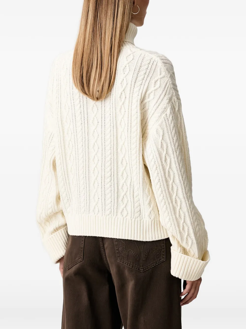GUESS USA x North Sails kabelgebreide coltrui Beige