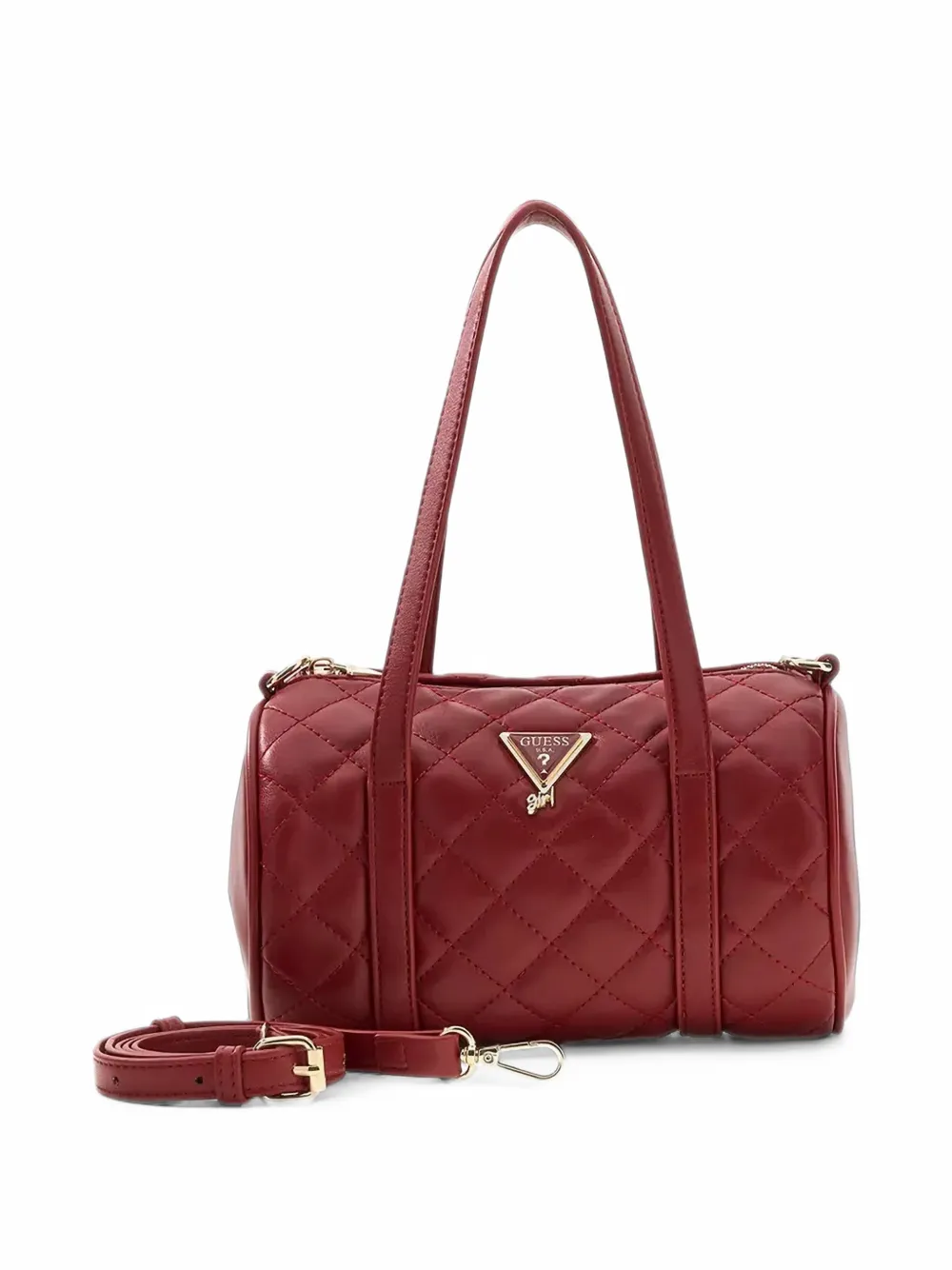 guess kids quilted logo-plaque bowling bag Rood