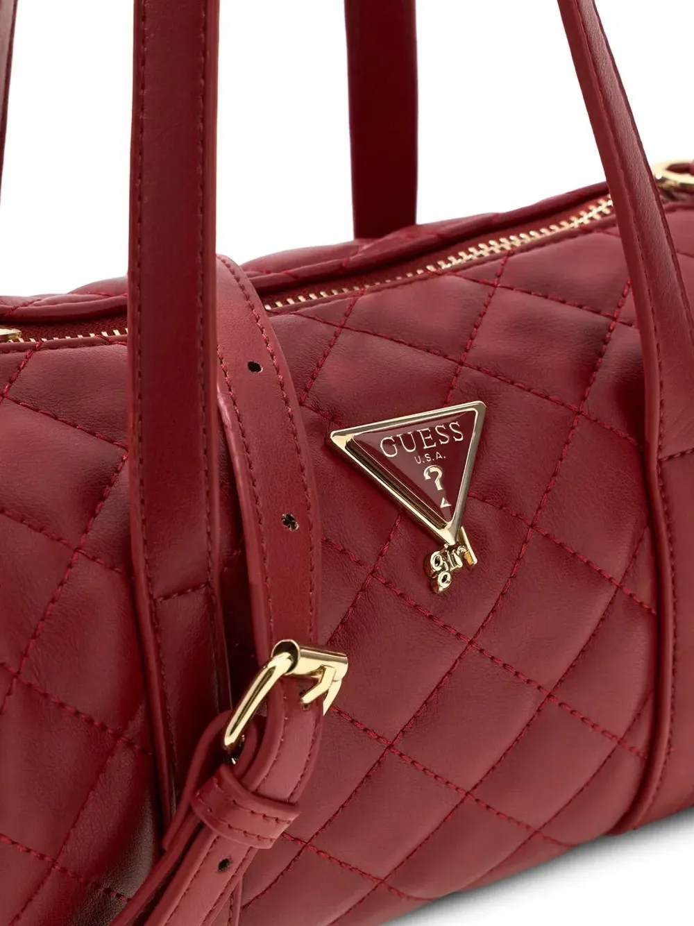 guess kids quilted logo-plaque bowling bag Rood