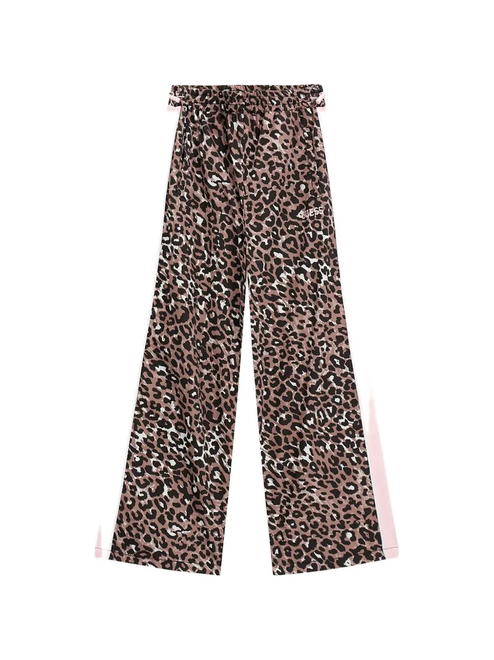 guess kids leopard-print side-stripe trousers - Toni neutri