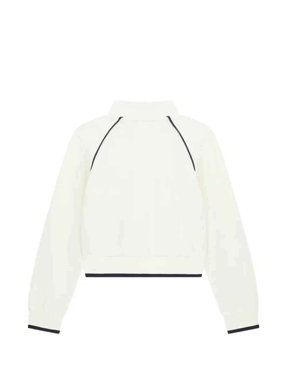 guess kids logo-embroidered zip-up sweater Beige