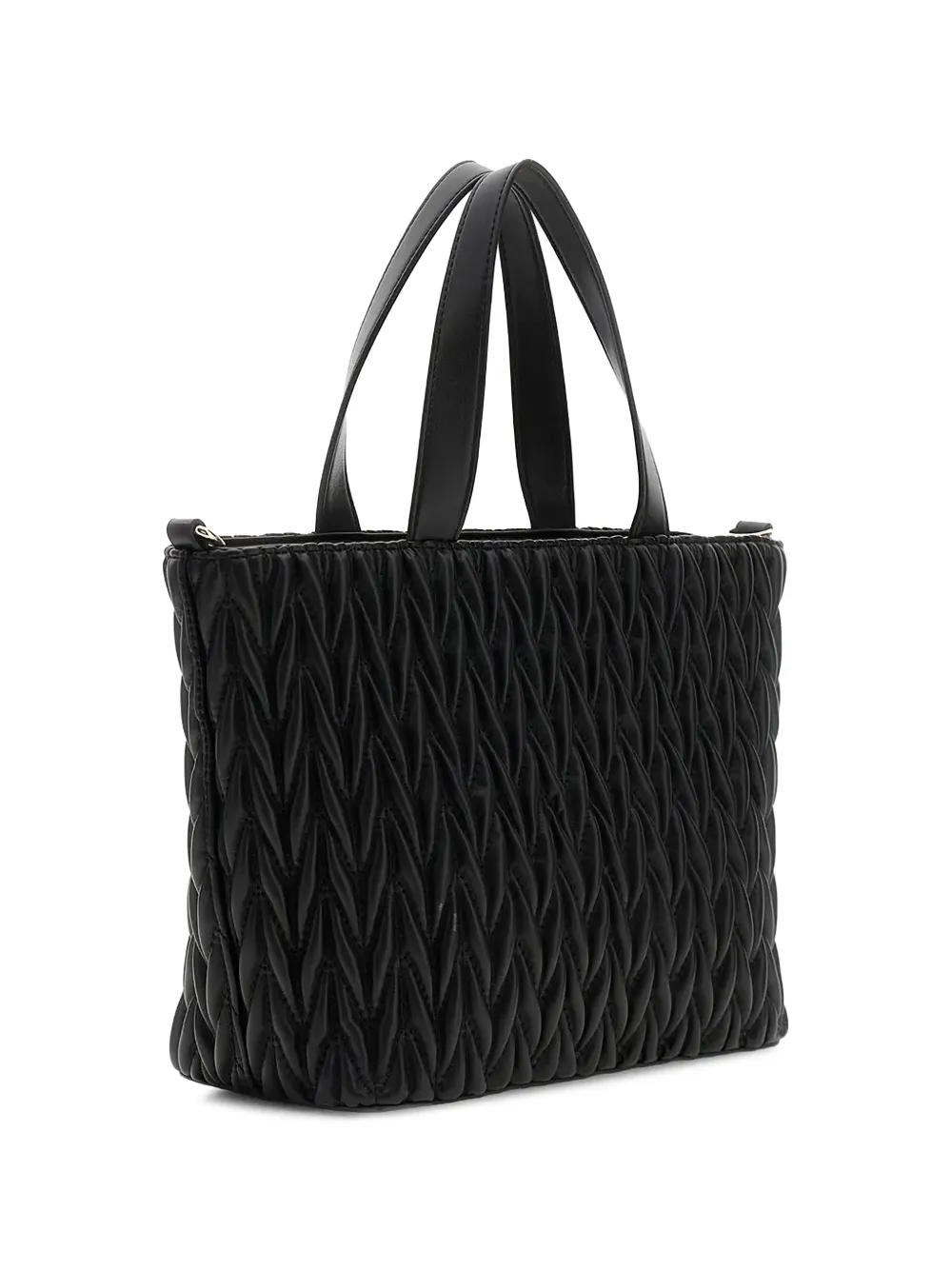 guess kids quilted logo-plaque tote bag Zwart