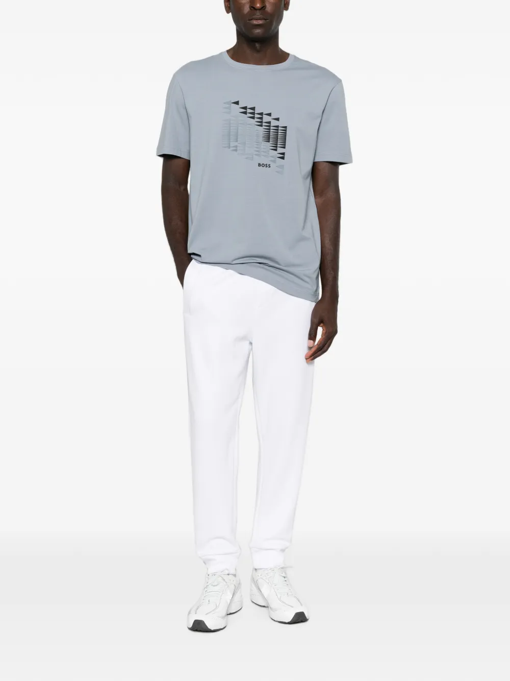 BOSS T-shirt met grafische print Grijs