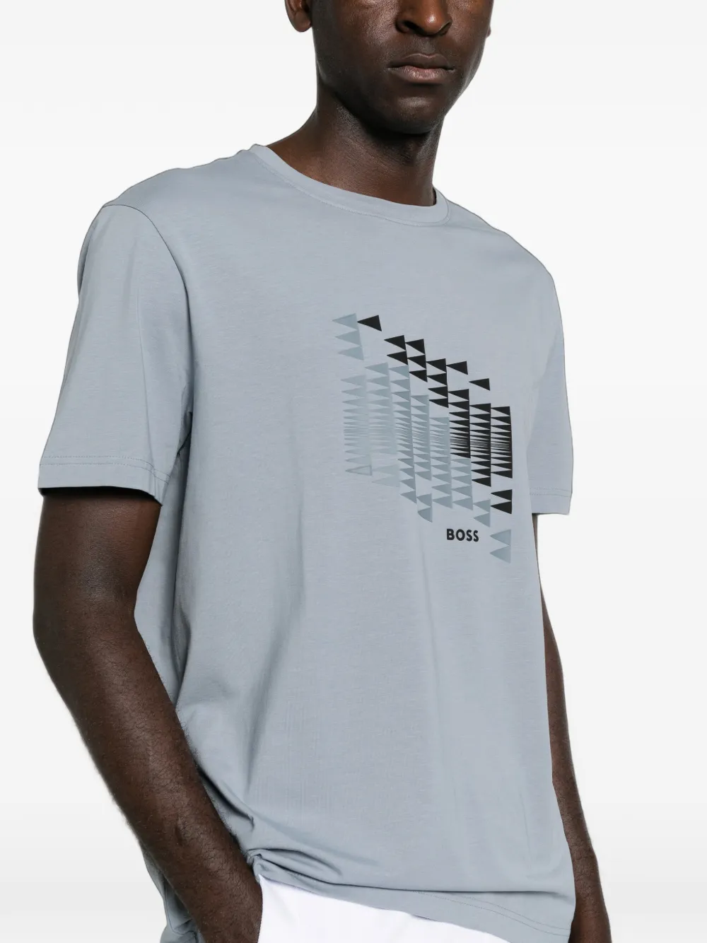 BOSS T-shirt met grafische print Grijs