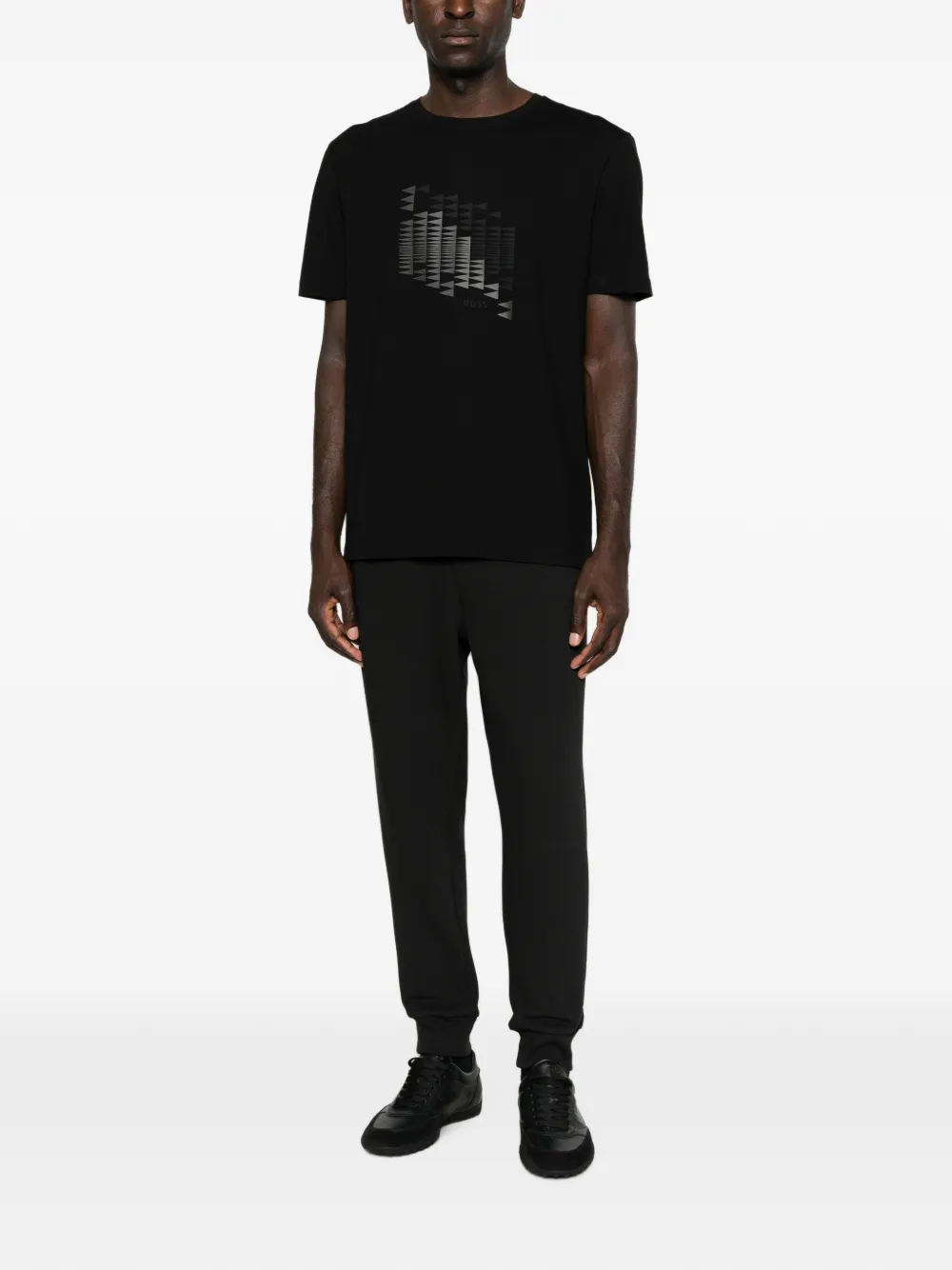 BOSS T-shirt met geometrische print Zwart