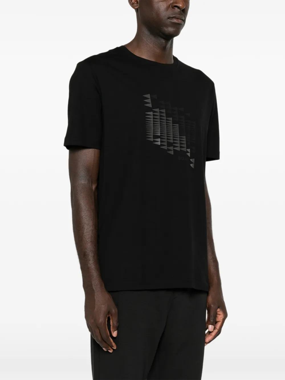 BOSS T-shirt met geometrische print Zwart