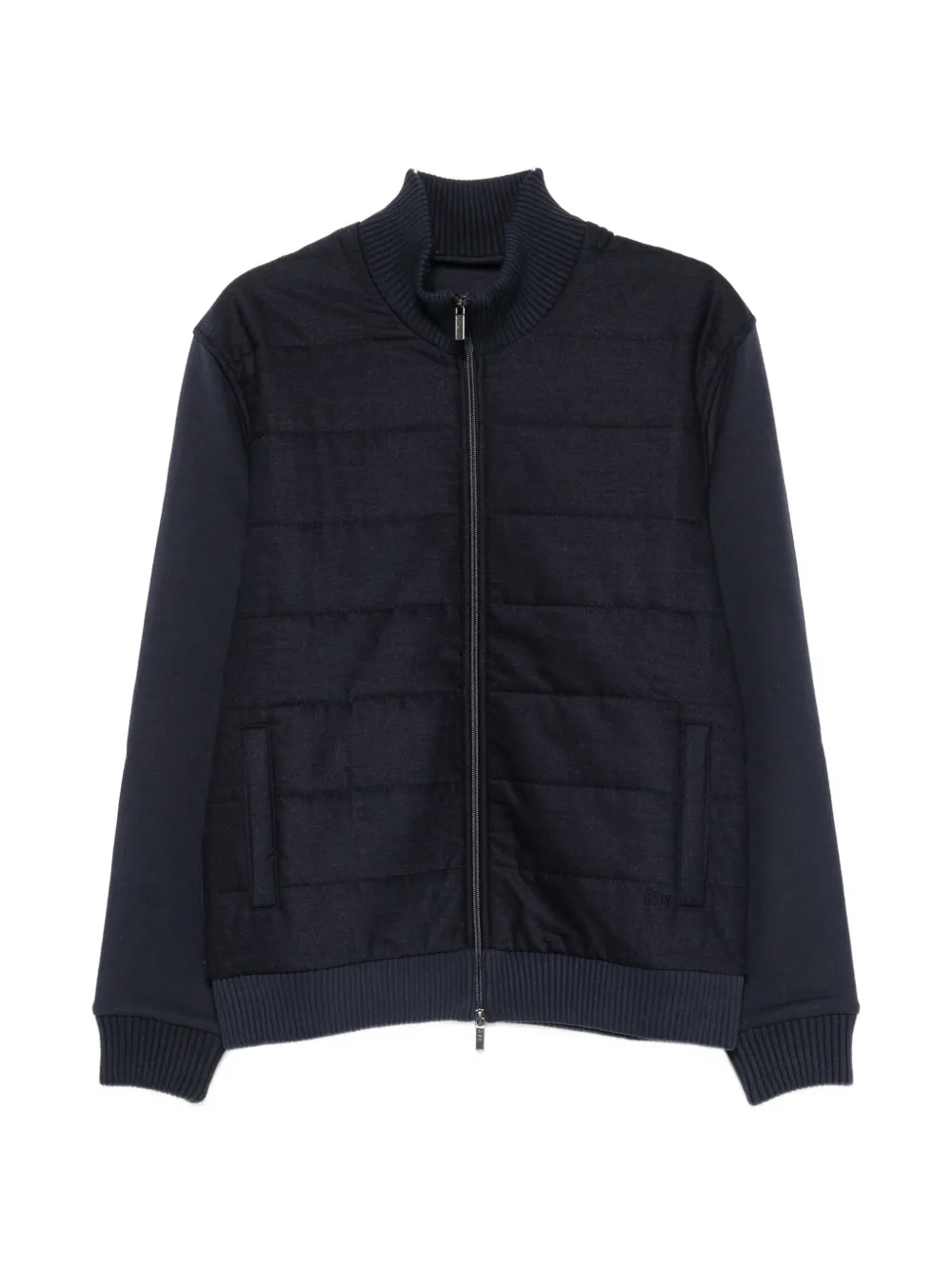 Fay quilted-panel zip-up sweater - Blau