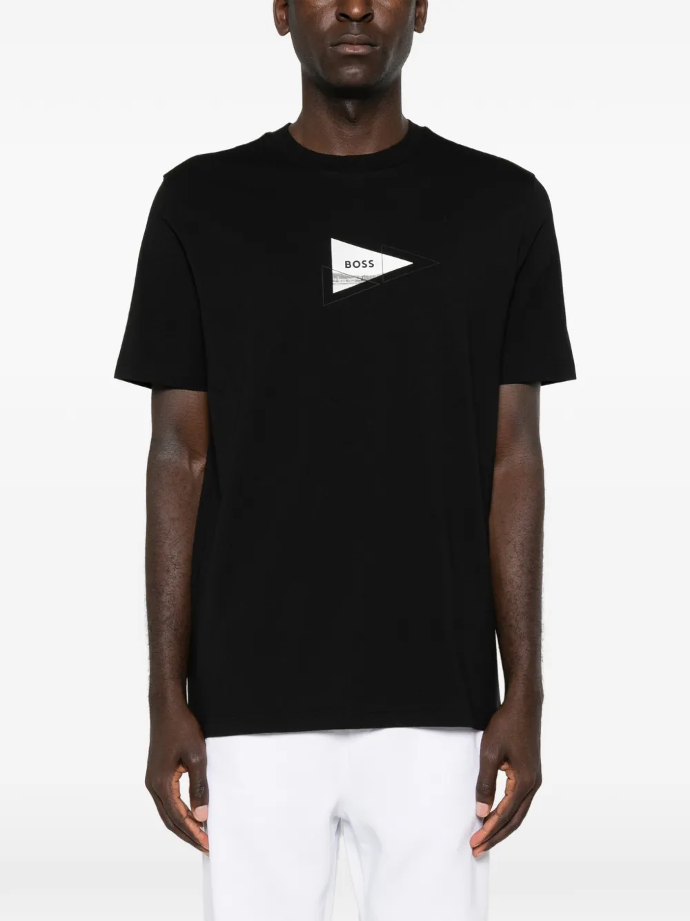BOSS T-shirt met logoprint Zwart