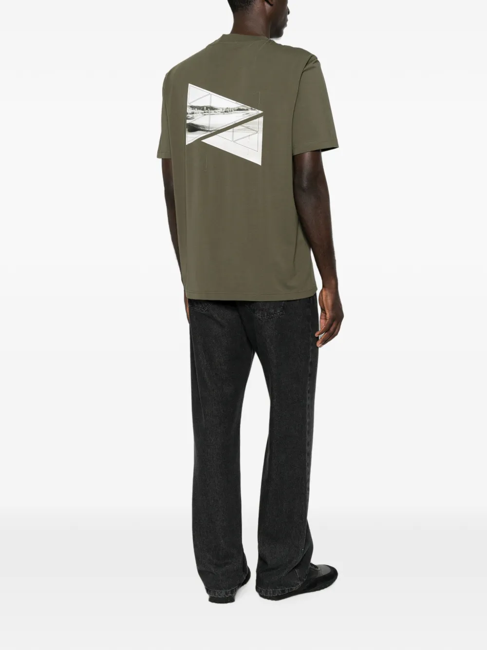 BOSS T-shirt met grafische print Groen