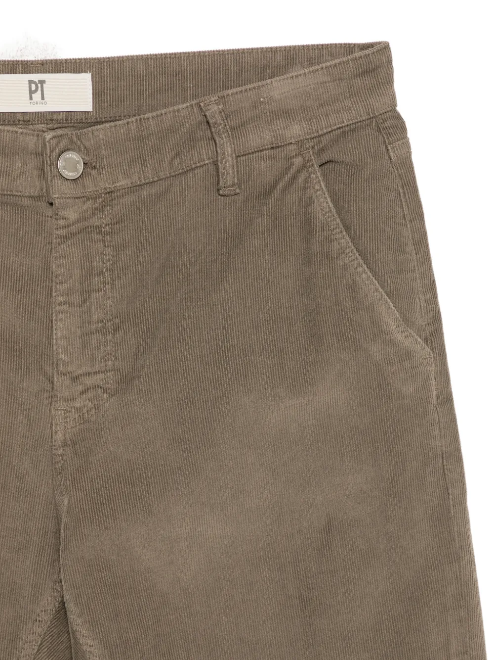 PT Torino Ribfluwelen broek met toelopende pijpen Bruin