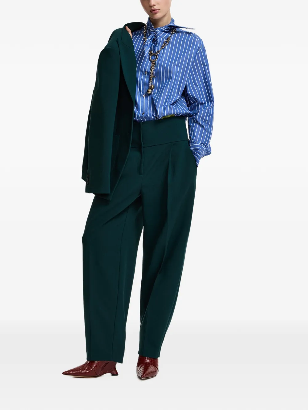 Essentiel Antwerp Konfident broek met barrelpijpen Groen