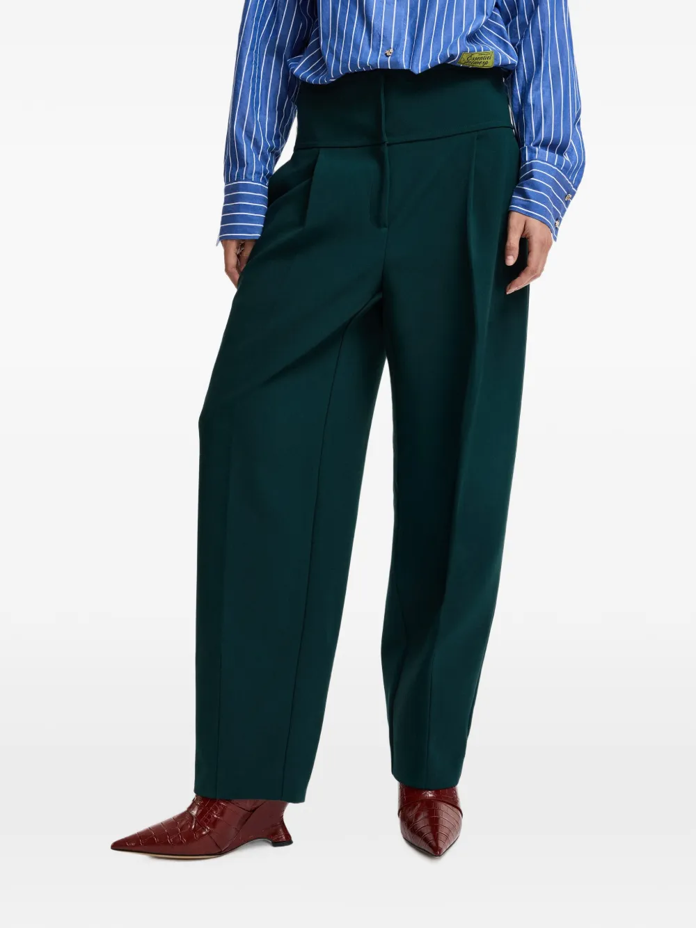 Essentiel Antwerp Konfident broek met barrelpijpen Groen