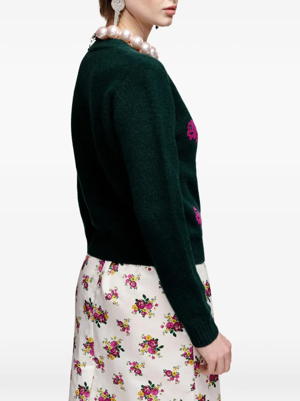Essentiel Antwerp Trui verfraaid met kralen en bloemen-jacquard Roze