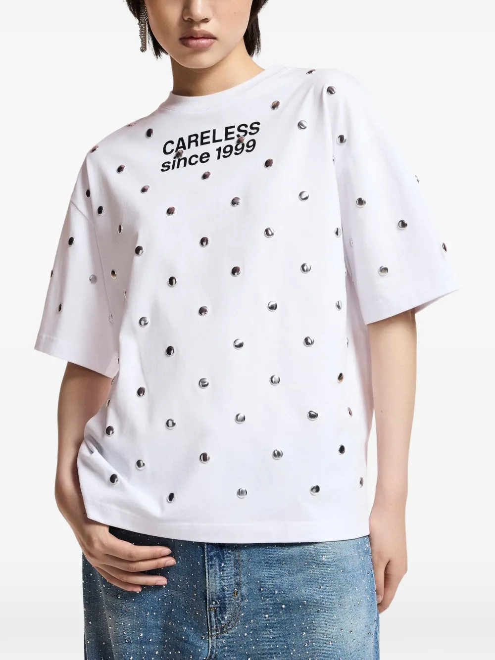 Essentiel Antwerp Kourse T-shirt verfraaid met studs Wit
