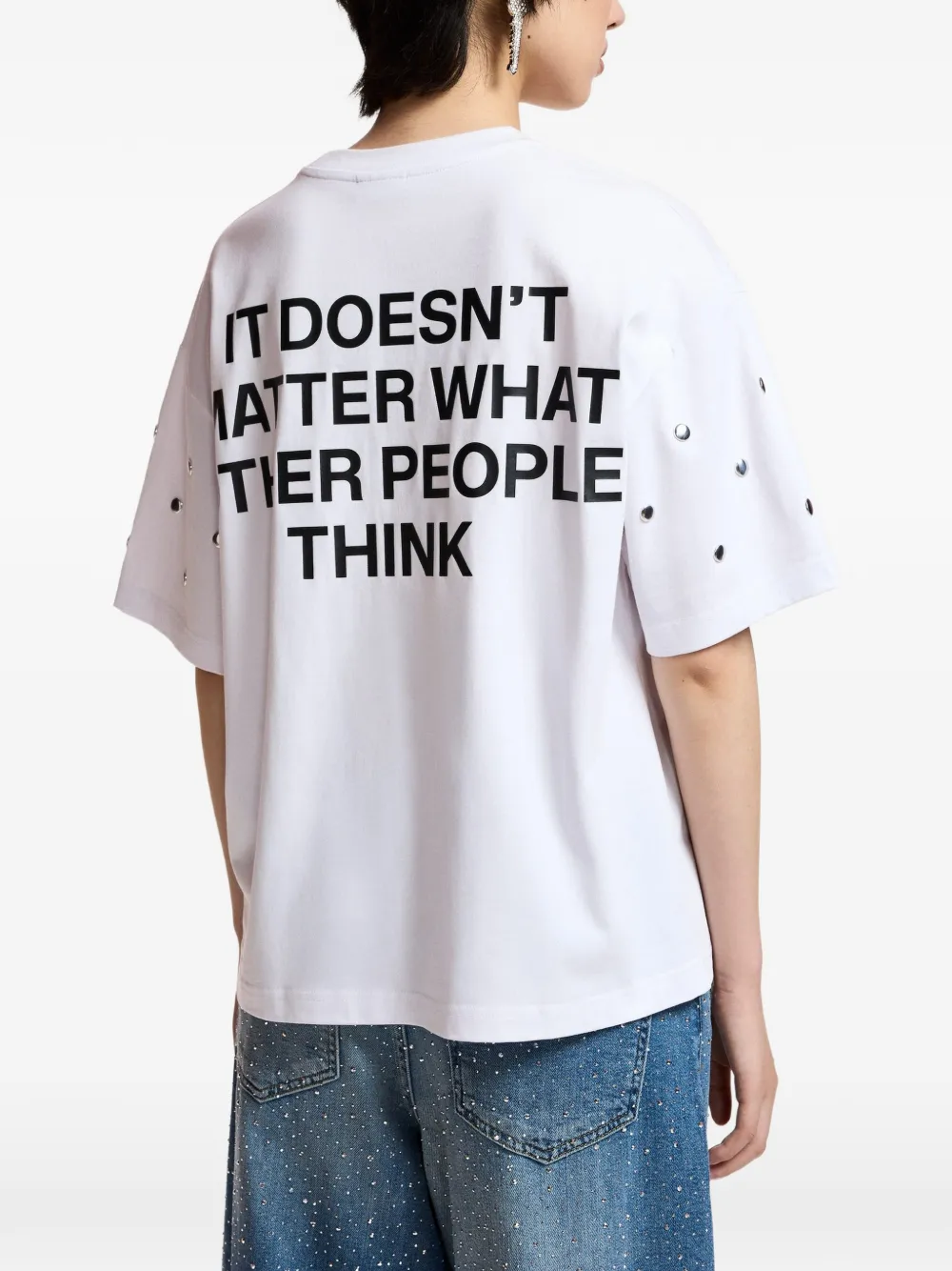 Essentiel Antwerp Kourse T-shirt verfraaid met studs Wit