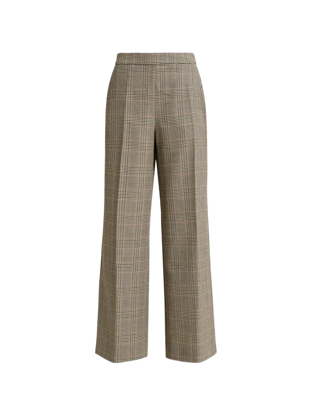 Essentiel Antwerp Kelline1 geruite broek met wijde pijpen Beige