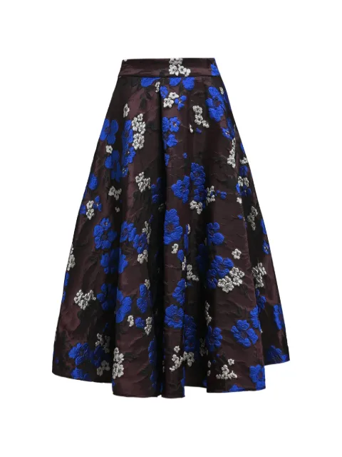 Essentiel Antwerp Kathyanne floral-jacquard midi skirt
