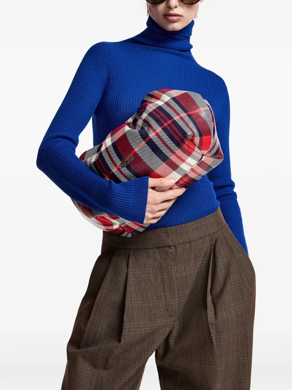 Essentiel Antwerp Ribgebreid T-shirt met col Blauw