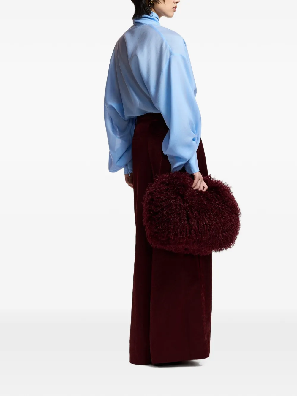 Essentiel Antwerp Karmen broek met wijde pijpen Rood