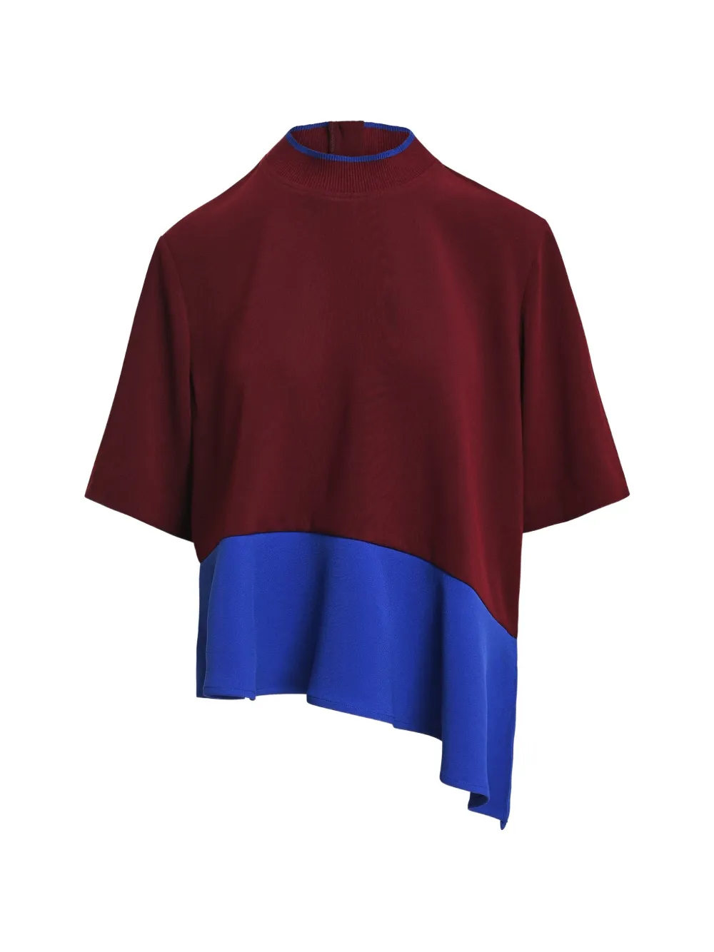 Essentiel Antwerp Top asimmetrico con design color-block - Rosso