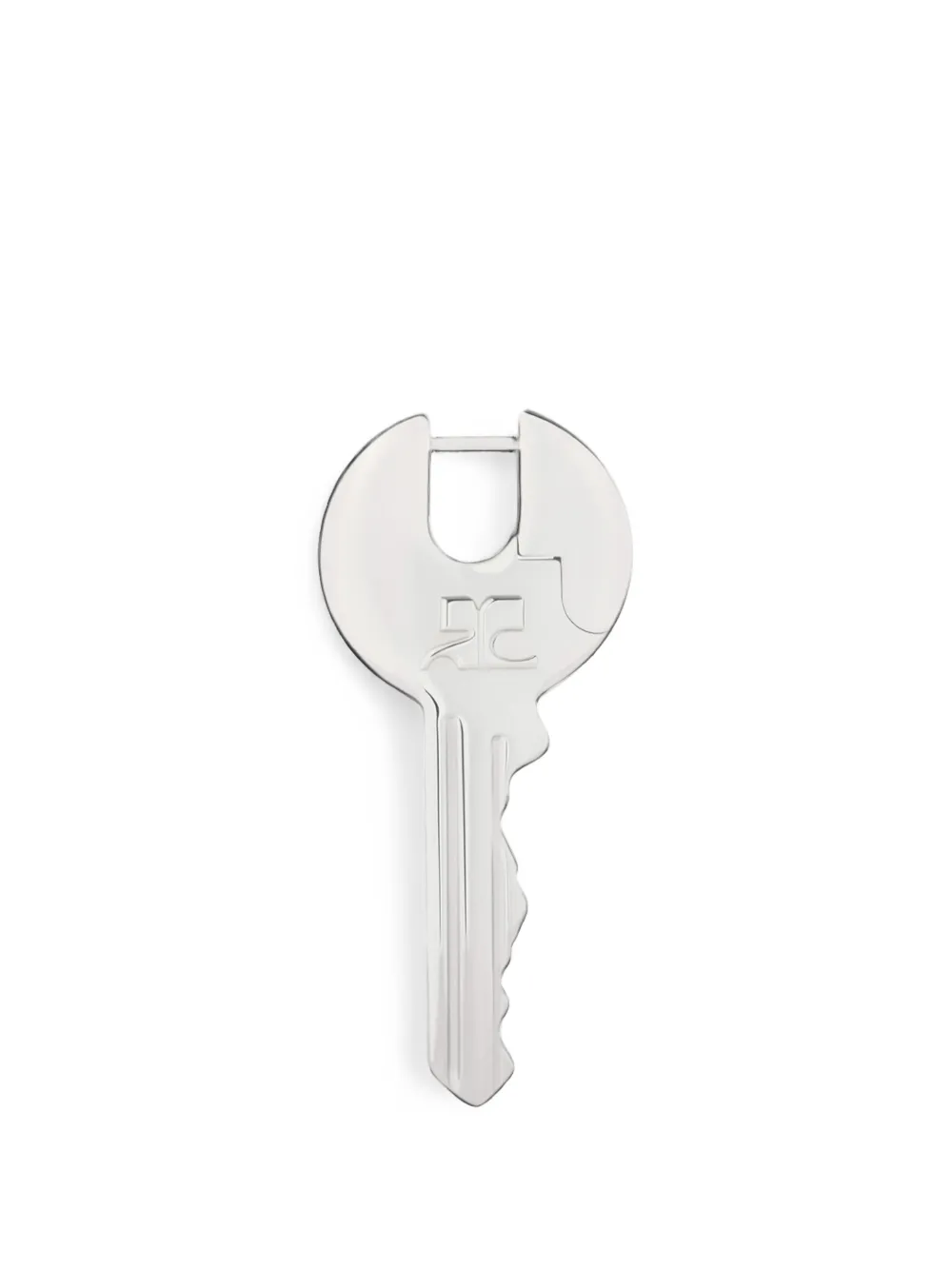 Courrèges logo-engraved key earring - Argento