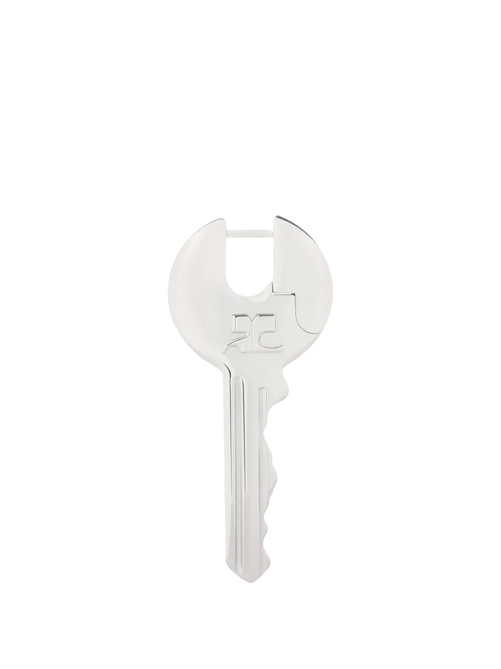 Courrèges logo-engraved key earring - Argento