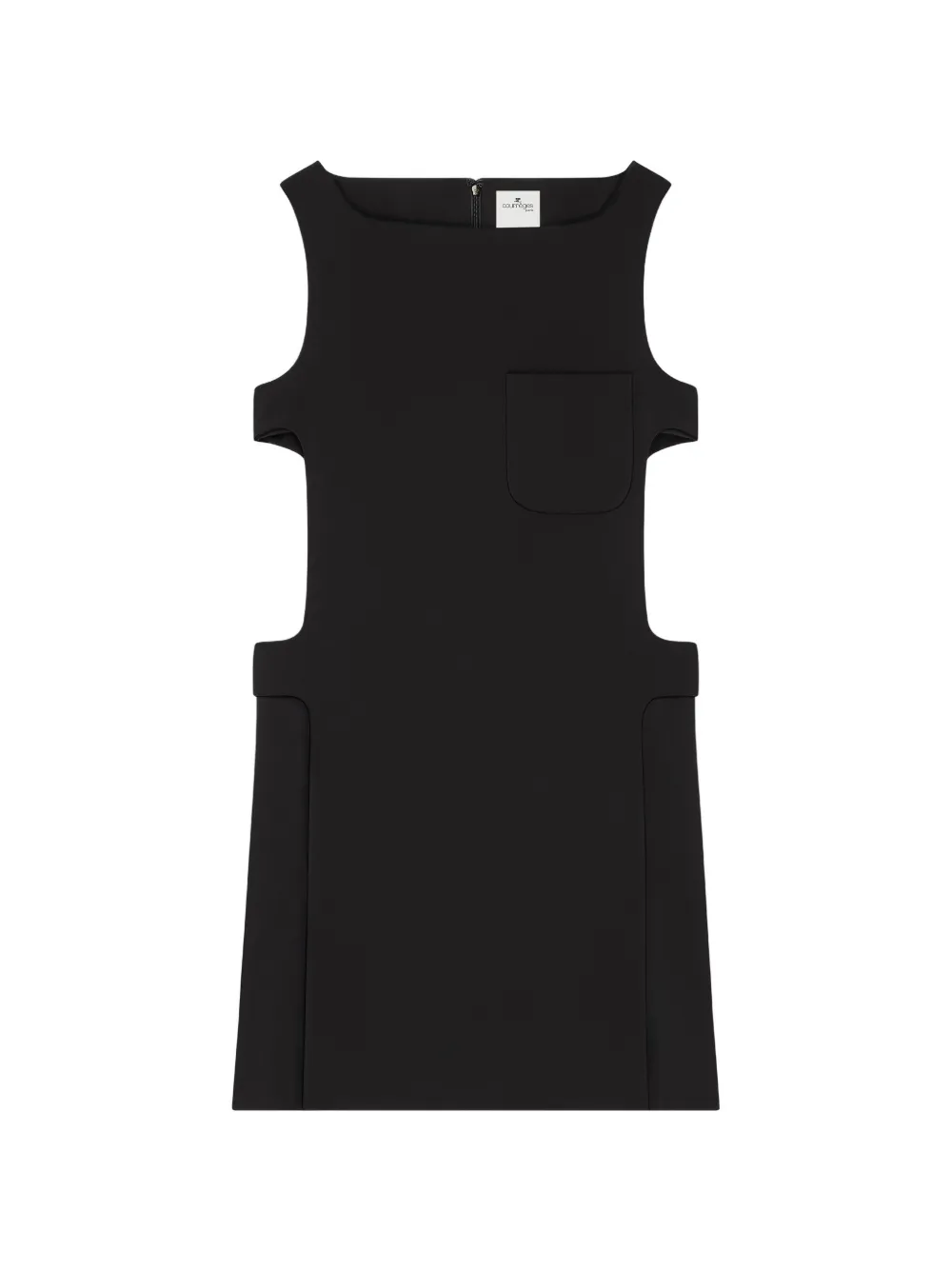 Courrèges Abito corto in crêpe con cut-out - Nero
