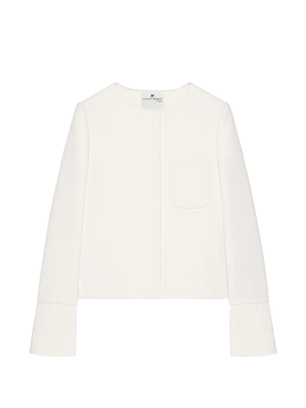 Courrèges satin-trimmed tailored jacket - Bianco